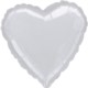 Balon, foliowy Serce met. srebrny 43 cm