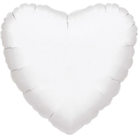 Balon foliowy  Serce  metalik biały  43 cm