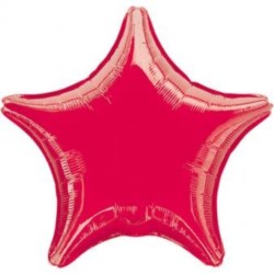 Balon foliowy gwiazdka metalik - czerwony 43 cm