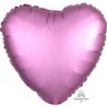 Balon foliowy Serce satyna, rózowy 43 cm, 1 szt.