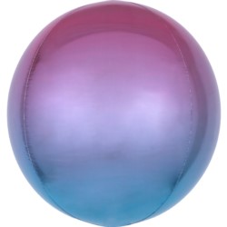 Balon, foliowy 15" ORBZ - kula, lila i niebiesk