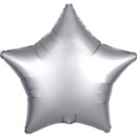 Balon foliowy gwiazda Srebrna satynowa 43 cm