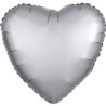 Balon foliowy serce Srebrna satynowa 43 cm