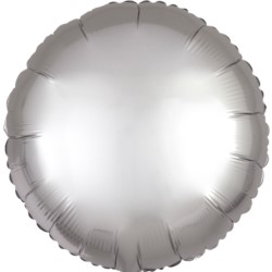 Balon foliowy okrągły Srebrna satynowa 43 cm