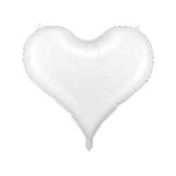 Balon foliowy Serce, 75x64,5 cm, biały