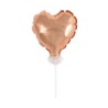 Balon foliowy 8 cm serce na patyczku, różowo-złote