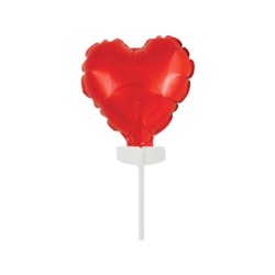 Balon foliowy serce na patyczku 8 cm, czerwone