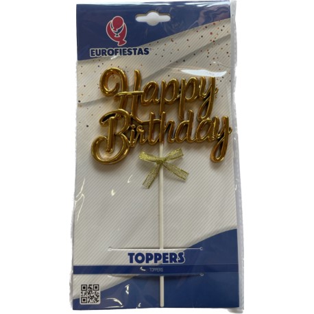 Topper Happy Birthday różne kolory 8x11cm