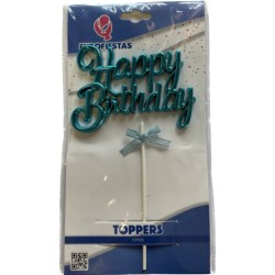Topper Happy Birthday różne kolory 8x11cm