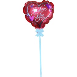 Balon serce 10 cm na patyczku samopompujące