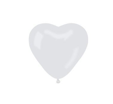 Balon CR pastel "serce bez nadruku" - "biały"