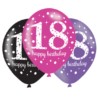 Balony lateksowe 18 Lat Pink Celebration 6szt.
