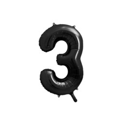 Balon foliowy Cyfra "3", 86cm, czarny
