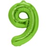 Balon foliowy zielona cyfra "9" 100cm