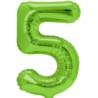 Balon foliowy zielona cyfra "5" 100cm
