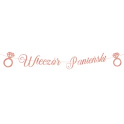 Baner Wieczór Panieński rose gold napis 150 cm