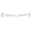 Baner Wieczór Panieński rose gold napis 150 cm