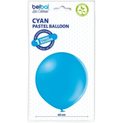 balony, balony na hel, dekoracje balonowe, balony Łódź, balony z nadrukiem, Balon 60cm Pastel Cyjan 1 szt.