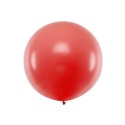 Balon 1m, okrągły pastelowe, czerwony 1 szt.