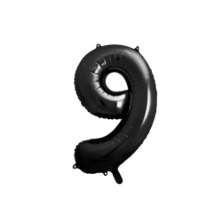 Balon foliowy Cyfra "9", 86cm, czarny