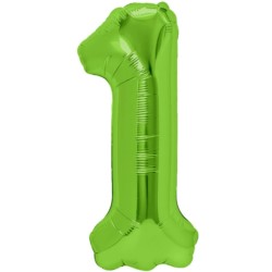 Balon foliowy zielona cyfra "1" 100cm