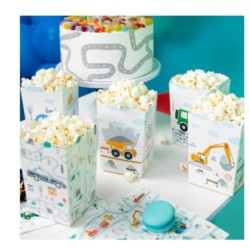Pudełka na popcorn Auta 8,5x12,5cm 6szt. zestaw