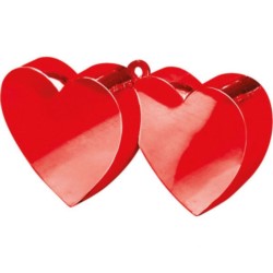 Ciężarek do balonów "Dwa serca" czerwony