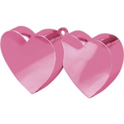 Ciężarek do balonów "Dwa serca" różowy