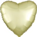 Standard Satin Luxe, pastelowy-zolty, serce, 43cm