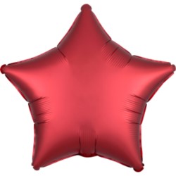 Balon foliowy satynowy gwiazda czerwona 43cm