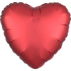 Balon foliowy satynowy serce czerwona 43cm