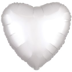 Balon foliowy serce Silk Lustre White 43cm
