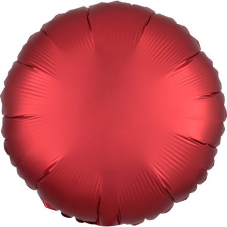 Balon foliowy okrągły Silk Lustre Dark Czerwony