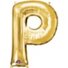 Balon foliowy litera "P" 60x81 cm - złoty