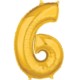 Balon foliowy cyfra "6" złoto 43x66 cm