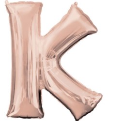 Balon foliowy Litera"K" różowe złoto-66x83 cm