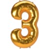 Balon Cyfra Jumbo 81cm x 134cm "3" złota