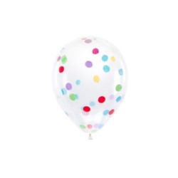 Balony z okrągłym konfetti, 30cm, mix