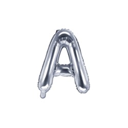 Balon foliowy Literka "A" 35 cm - srebrny