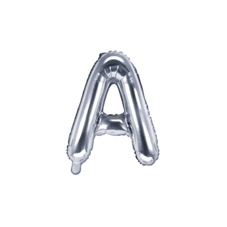 Balon foliowy Literka "A" 35 cm - srebrny