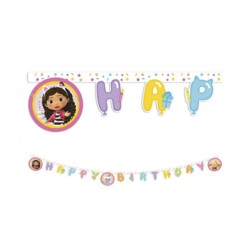 Banner Gabby's Dollhouse - Happy Birthday