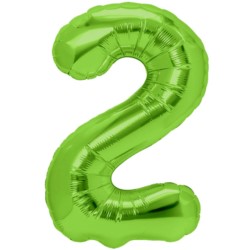 Balon foliowy zielona cyfra "2" 100cm