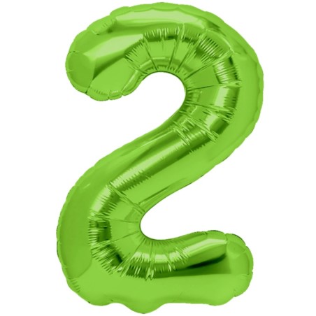 Balon foliowy zielona cyfra "2" 100cm