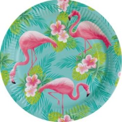 Talerze Flamingo Paradise papier 23 cm / 8 szt.