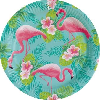 Talerze Flamingo Paradise papier 23 cm / 8 szt.