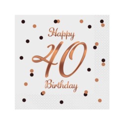 Serwetki B&C Happy 40 Birthday