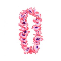 Naszyjnik hawajski, różowo-biało-fioletowy