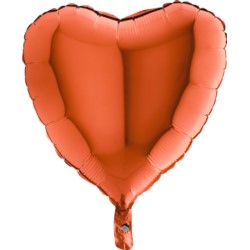 Balon Grabo 18'' Gładkie Serce Pomarańczowe