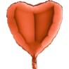 Balon Grabo 18'' Gładkie Serce Pomarańczowe