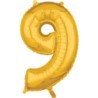 Balon foliowy cyfra "9" złoto 43x66 cm,
